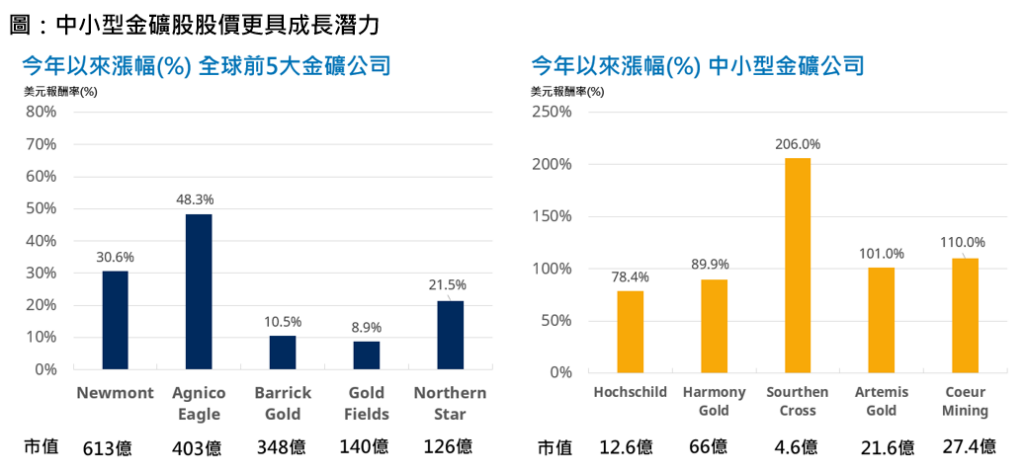 中小型金礦股更具成長力