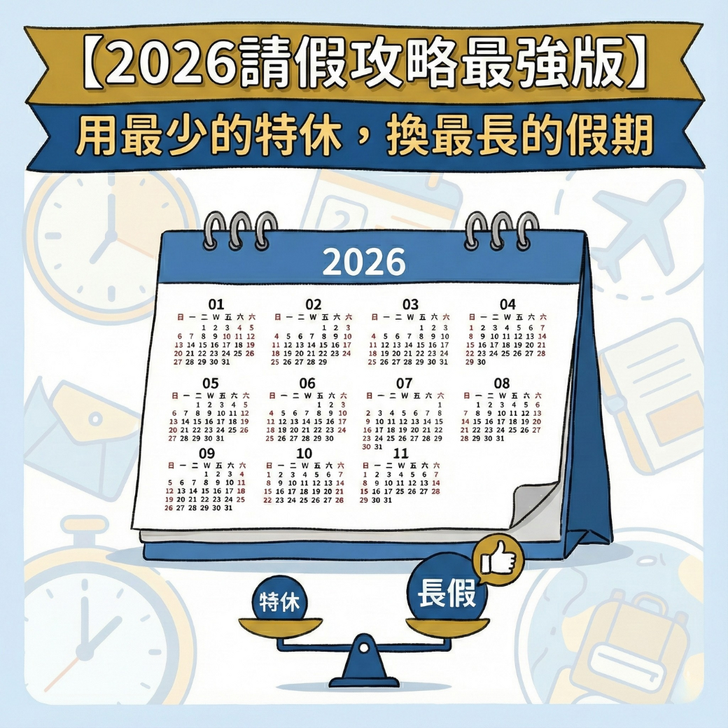 2026請假攻略最強版：用最少的特休，換最長的假期